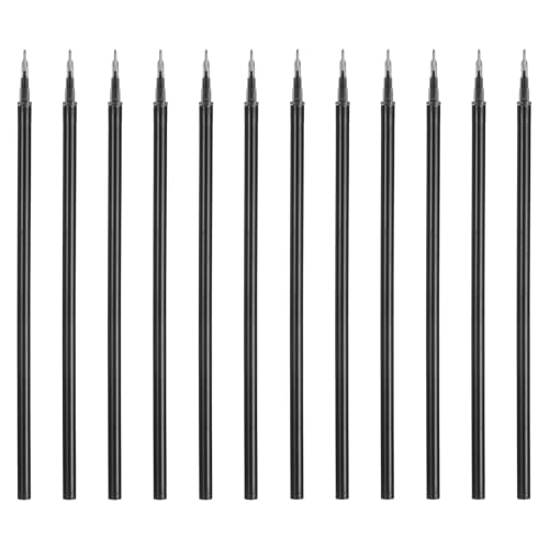 PATIKIL 12Pack 0.5mm Gel Pen Refills for Coloring, Medium Point Gel Ink Pens Refills for Coloring Book Drawing Art Supplies Scrapbook Journaling, Black - color: Black
