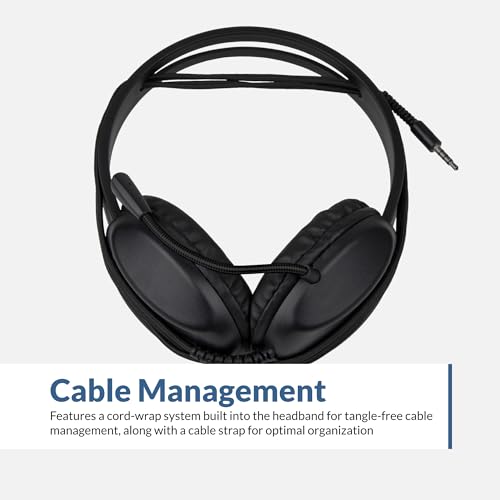 Cyber Acoustics Stereo PC Headset (AC-4000), 3.5mm Connection, Noise Canceling Microphone for PC, Mac and, Tablets, Perfect for Classroom or Home - size: 1 Unit