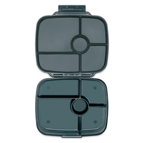 Yumbox Go Leakproof Bento Lunch Box, 5 Compartments, Charcoal Gray | Deep Portioned Tray | Removable Silicone Gasket | Lightweight Construction | Fits Most Lunch Bags | Easy-Clean Design - color: Charcoal Gray