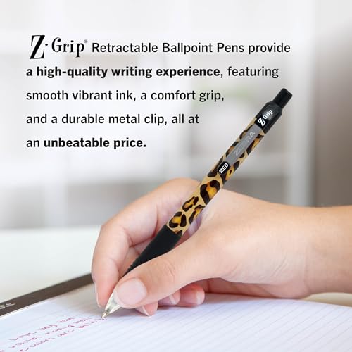 Zebra Pen Z-Grip Animal Print Retractable Ballpoint Pen, Black, 1mm, 18-Pk | Smooth Writing, Medium Point Tip, Ideal for Planners, Note-Taking, School and Office Supplies, and Everyday Writing (22818) - color: Black L