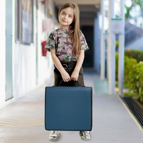 Name Custom Binder with Zipper with Shoulder Strap Easy to Carry 1.5 Inch 3 Rings Pencil Case Portfolio Binder Stationery Supplies Navy Blue - color: Name Custom Navy Blue