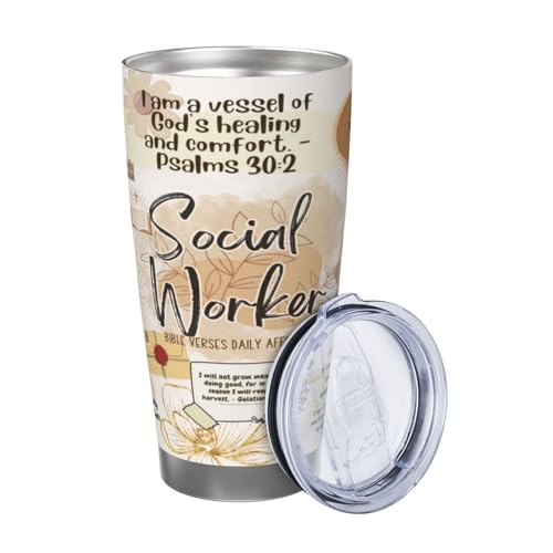 Social Worker Gifts For Women,Social Workers Tumbler Stainless Steel Cup Insulated Travel Coffee Mug For Friends Coworker 20 oz - style: Social Worker