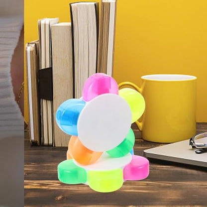 10pcs Flower Shape Highlighter Pen Markers Smooth Writing Experience and Portable Design, Aesthetic Petal Style Fluorescent Pens for Classroom Supplies and Office Use
