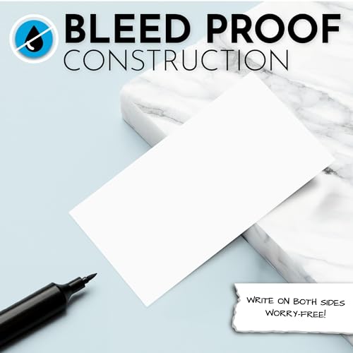 Home Advantage 5x8 Blank Index Cards - Our 50 Pack of Plain Index Cards Use Heavy Duty Cardstock to Make Them Bleed Proof - These Big Flash Cards Make Perfect Blank Note Cards & Blank Flashcards - size: 5x8