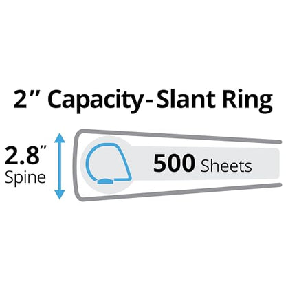 Avery Durable View 3 Ring Binder, 2 Inch Slant Rings, 4 Black Binders (17031) - size: 2"