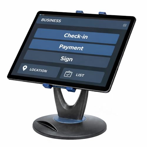 MAX SMART Tablet Stand for POS, Weighted Base Holder for Retail & Reception - color: Black