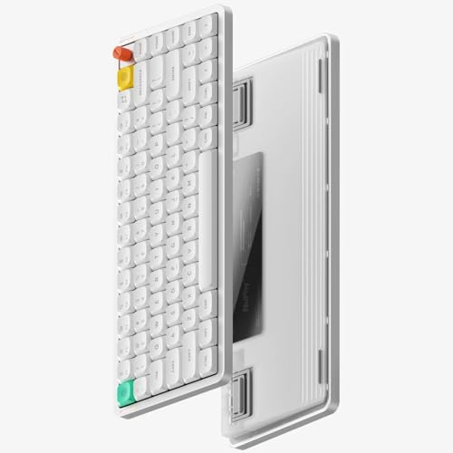 nuphy Air75 V3 Low Profile Mechanical Keyboard, 75% Custom Hot Swappable Wireless Keyboard with Gasket Mount, RGB Backlit, Multi-Device Bluetooth/2.4GHz/USB-C for Mac Windows, White-Red Nano Switch - color: White, size: Red nano Switch