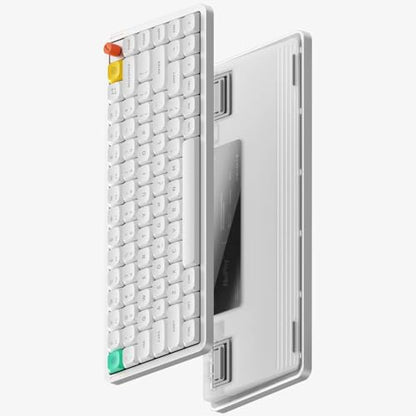 nuphy Air75 V3 Low Profile Mechanical Keyboard, 75% Custom Hot Swappable Wireless Keyboard with Gasket Mount, RGB Backlit, Multi-Device Bluetooth/2.4GHz/USB-C for Mac Windows, White-Red Nano Switch - color: White, size: Red nano Switch