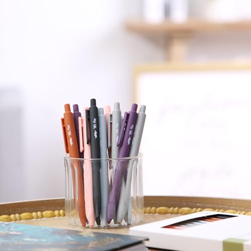 Mr. Pen- Retractable Gel Pens, 12 Pack, Black Ink, Earthly Neutrals Barrel | Fine Point 0.5mm, Fast Dry, Smooth Writing, Cute Pens for Drawing, Writing Planner and School Supplies - color: Earthly Neutrals Barrel, Black Ink, size: 12 Pack