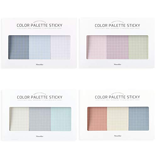 Monolike Color Palette Sticky Grid 300 D Set 4p - Self-Adhesive Memo Pad 30 Sheets - color: Grid 300 D