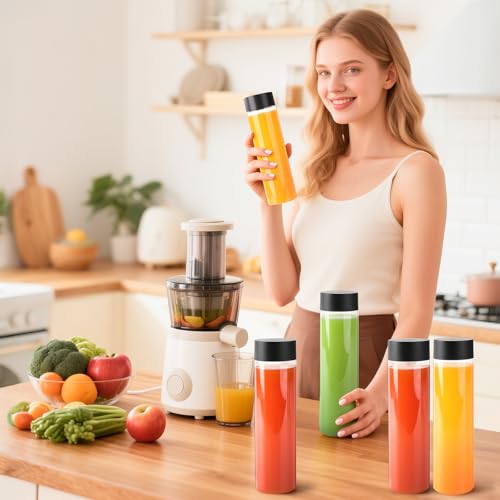 zmybcpack 12 Pack 13.6 OZ (400 ml) Clear PET Plastic Juice Bottles With Black Lids Smoothie Ideal For Milk and Other Beverage - size: 13.6 OZ 12 pack (black lids)