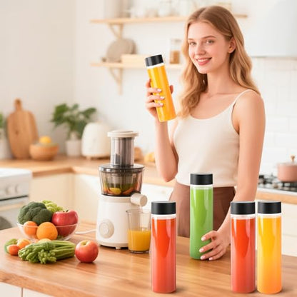 zmybcpack 12 Pack 13.6 OZ (400 ml) Clear PET Plastic Juice Bottles With Black Lids Smoothie Ideal For Milk and Other Beverage - size: 13.6 OZ 12 pack (black lids)