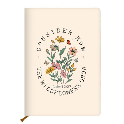 Beige Christian Hard Shell Journal Notebook, Bible Verse Gifts for Women, College Ruled Notebook, Inspirational Hardcover Notebooks, Journals for Writing Planner Note Taking 200 Sheets (5.8 x 8.3)-1 - color: Multi 1152
