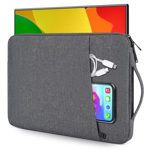 15.6 Inch Portable Monitor Case, Protective Carrying Sleeve for ForHelp KYY MNN InnoView VILVA Zenscreen COOLHOOD ViewSonic HotYeah KOORUI QQH 15.6" 16.1" Portable Monitor Computer Bag,Gray - color: Space Gray, size: 15.6 Inch