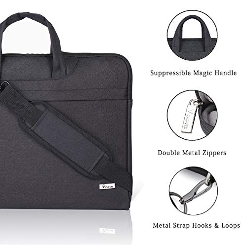 Voova Laptop Bag 17 17.3 Inch Waterproof Laptop Sleeve Case with Shoulder Straps & Handle, Computer Case Cover Slim Briefcase Compatible with 17-18” Hp Dell Asus Acer, Black - color: Black, size: 17-17.3 In
