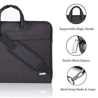 Voova Laptop Bag 17 17.3 Inch Waterproof Laptop Sleeve Case with Shoulder Straps & Handle, Computer Case Cover Slim Briefcase Compatible with 17-18” Hp Dell Asus Acer, Black - color: Black, size: 17-17.3 In