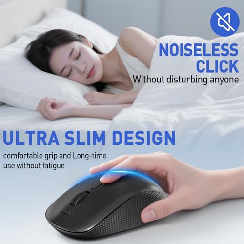 Wireless Number Pad and Mouse Combo, 19 Key USB Keypad and 3 Adjustable DPI Silent Mouse, 2.4GHz Ultra Slim Keypad for Laptop, PC, Desktop, Notebook – One USB Receiver, Portable and Lightweight