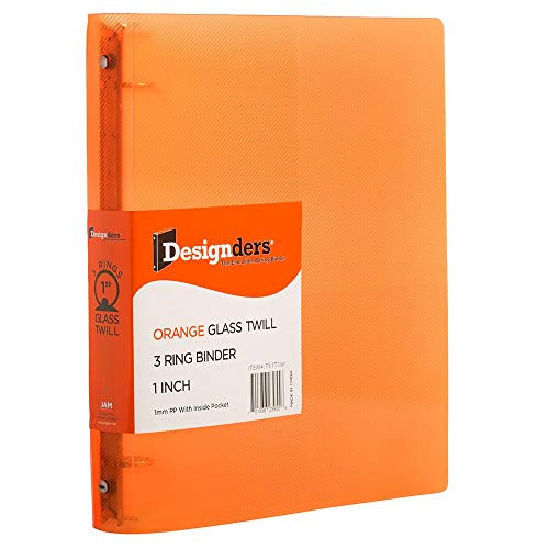 JAM Paper Plastic 1 inch Binder - Orange 3 Ring Binder - Sold Individually - color: Orange, size: 1 inch
