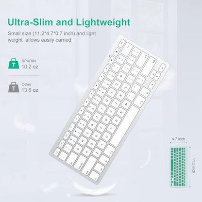 SPARIN Bluetooth Keyboard for Samsung Galaxy Tab A11 Plus/A9 Plus/S11/S10 FE/S10+/S6 Lite, Wireless Keyboard for Android, Windows,Samsung Tablet, PC, Phone-Ergonomic, Lightweight, Ultra-Slim-Grey - color: Grey