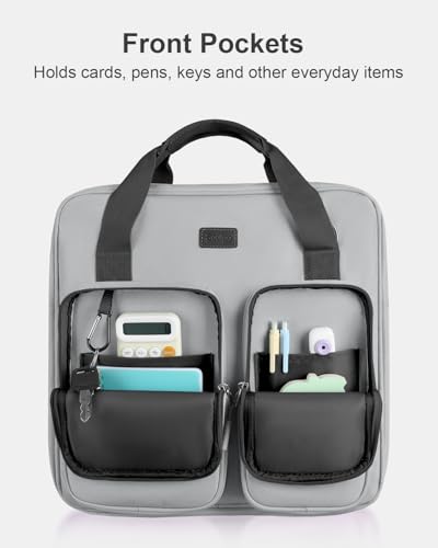 3 Inch Zipper Binder 3 Ring with Sturdy Shoulder Strap & Multi-Pockets, Binder with Zipper Holds Up to 700 Sheets for Office School, Compatible with 13” MacBook Laptop ipad(Grey) - color: Grey