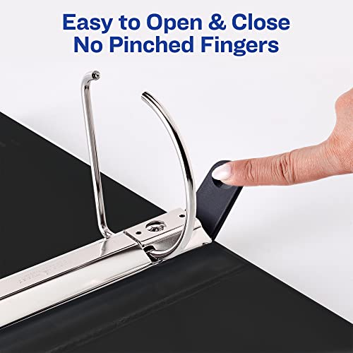Avery Heavy Duty View 3 Ring Binder, 4" One Touch Slant Ring, Holds 8.5" x 11" Paper, 2 White Binders (79875) - size: 4"