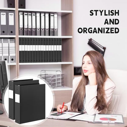 Henoyso 36 Pcs Black 1.5 Inch 3 Ring Plastic Binder Bulk, 1 1/2 Inch Soft Flexible Binders Three Round Rings Fit 8.5x11 Papers for School Office Home File Organization Supplies - color: Black