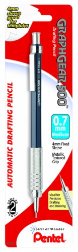 Pentel Graph Gear 500 Automatic Drafting Pencil, 0.7mm, Blue Barrel, 1 Pack (PG527BP) - style: 0.7mm