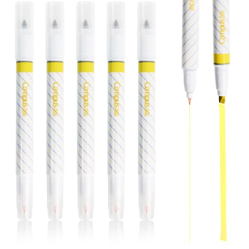 KOKUYO 2-Way Highlighter 5 Colors Set. Mark+ Dual Way of Point Types, 5 Pack of Pink. Japan Import (50th Anni. Yellow) - color: 50th Anni. Yellow