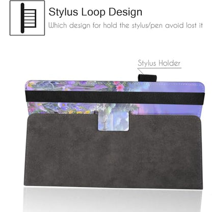 Universal 10 10.1 Inch Android Tablet Case,Slim Folding Stand Cover for All 9"-10.5" Touchscreen Tablet Case with Stylus Pen Holder,Flower 05 - color: Flower 05