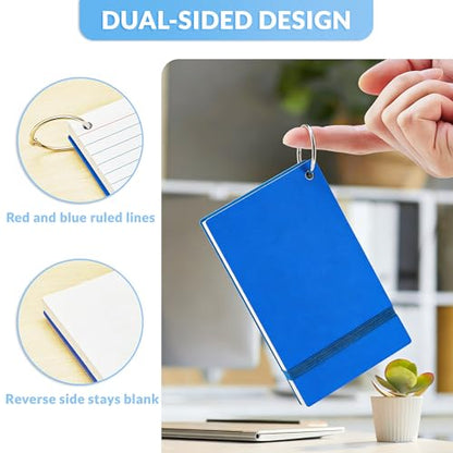 NEEWAY Ruled Index Cards with Ring 3x5 Inches, 200 Count Note Cards Lined, Flash Cards with Rings for Studying, Home and Office (Blue) - color: Blue