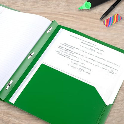Five Star 2-Pocket Folder + Study App, 4 Pack, Plastic Folder with Prong Fasteners and Customizable Clear Cover, Holds 8-1/2" x 11" Paper, Black, Pacific Blue, Fire Red, Forest Green (340220A-ECM) - size: Pack of 4