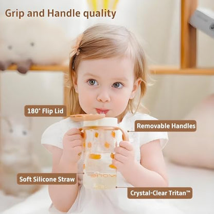 Evorie Tritan Spill Proof Straw Sippy Cups for Toddlers 1–3 Years, 10 Oz | BPA & BPS-Free, Toddler water bottle, Easy grip handles, Dishwasher safe, Durable Tritan, Easy to clean, Under The Sea - color: Under the Sea