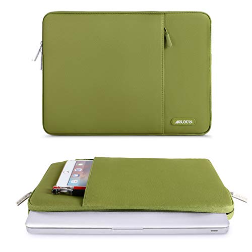 MOSISO Laptop Case 13.3 inch, 13-13.3 inch Laptop Sleeve Compatible with MacBook Air/Pro 13/Pro 14 M5 M4 M3 M2 M1, HP Dell ASUS Lenovo,Polyester Vertical Computer Sleeve Bag with Pocket, Chartreuse - color: Chartreuse, size: 13.3 inch