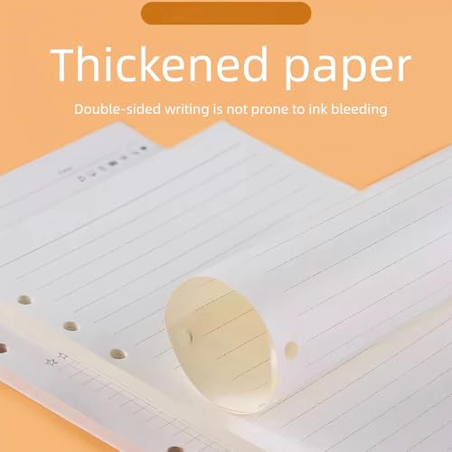 A5 College Ruled 6 Hole Cornell Refill Paper 160 Sheets 320 Pages | Thick horizontal lined paper, no ink bleed through, designed for Cornell note taking system - style: Ruled Lined Paper