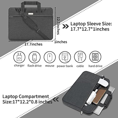 HESTECH 16-17.3 inch Laptop Bag with Shoulder Strap and Handle Compatible for HP 17.3" Pavilion,Lenovo 17.3",Dell Inspiron 5000 17 Chromebook (We are All Mad Here) - color: Black, size: 16"-17.3 Inch