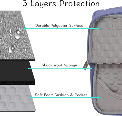 MOSISO Laptop Case 13.3 inch, 13.3 inch Laptop Sleeve with Handle | Compatible with MacBook Air/Pro 13/Pro 14, HP Dell ASUS Lenovo, Polyester Multifunctional Computer Bag, Lavender Gray - color: Lavender Gray, size: 13.3 inch