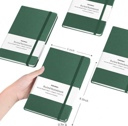 Huhuhero Notebooks Journal, Ruled Notebook, Premium Thick Paper Lined Journal, Black Hardcover Notebook for Office Home School Business Writing Note Taking Journaling, 5"×8.25" (5, Green) - color: Green, size: 5