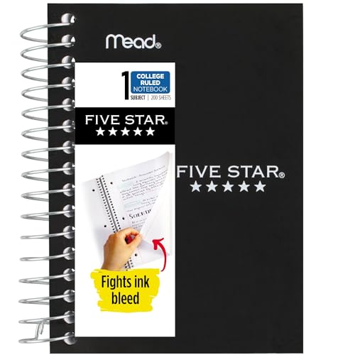 Five Star Spiral Notebook, Fat Lil' Pocket Notebook, College Ruled Paper, 200 Sheets, 5-1/2" x 3-1/2", Assorted Colors, Color Will Vary, 1 Count (45388) - size: 1 Count