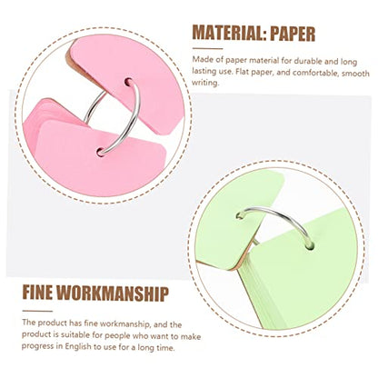 GANAZONO 7Sets Flash Cards DIY Blank Study Cards with Binder Rings for Writing Note Taking Vocabulary and Creative Ideas Portable Note Pads for Students and Travelers