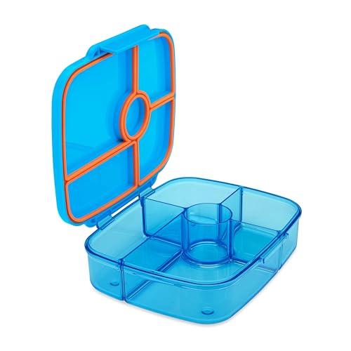 Yumbox Go Leakproof Bento Lunch Box, 5 Compartments, Miami Blue | Deep Portioned Tray | Removable Silicone Gasket | Lightweight Construction | Fits Most Lunch Bags | Easy-Clean Design - color: Miami Blue