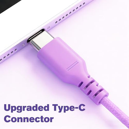 K6C Kids Headphones with USB-C, for Toddler & Kids Ages 2-12, 85dB Safe Volume Limited, Adjustable Headband & Foldable Wired, On-Ear Headphones for School, Travel, Tablet, iPad - color: Purple