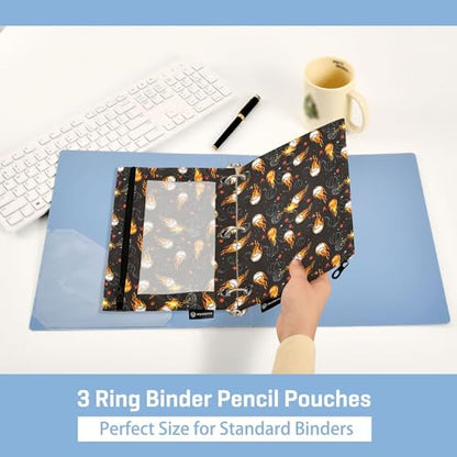 Sports Theme Ball Binder Pouches 3 Ring for Boys Girls School Office College Supplies Baseball Softball White Pencil Pouches Case Bag with Clear Window and Zipper 2 Pack - color: Ball