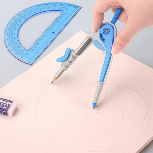 ZZTX 180-Degree Protractor and Compass Set 3 Colors | Precision drawing, 180° measurement, Student geometry