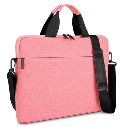 14-15 Inch Laptop Sleeve Bag Carrying Case Protective Computer Cover with Handle Shoulder Strap Compatible with 15 inch MacBook Air M5 M4 M3 M2 Acer ASUS HP Surface Dell Chromebook, Pink - color: Pink, size: 14"-15"