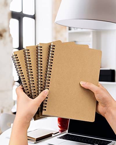 Dynta Spiral Notebooks A5 Lined 20Pcs College Ruled Journals for Work, School and Travel, Good for Students and Office 120 Pages/60 Sheets - color: Kraft-20 Pcs