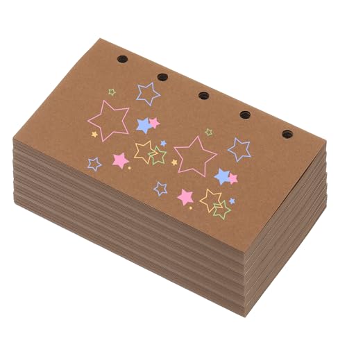 PATIKIL Colored Loose Leaf Paper, 4.1" x 2.5"(A8) 300 Sheets 5 Holes Punched 150GSM Blank Binder Refill Paper Supplies for Office Note Taking Teacher Planner Journal Notebook, Brown - color: Brown, size: 4.1" x 2.5"