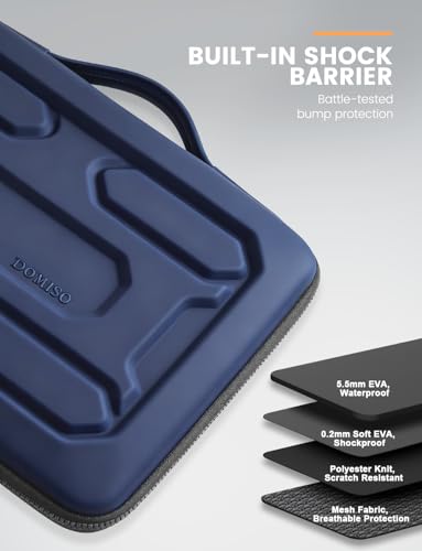 DOMISO 13.3 inch Laptop Sleeve with Handle Shockproof Computer Bag Waterproof EVA Protective Carrying Case for 13-13.3 inch Notebooks/13 MacBook Air/MacBook Pro Retina/Dell XPS 13/HP,Dark Blue - color: Dark Blue, size: 13.3 inch