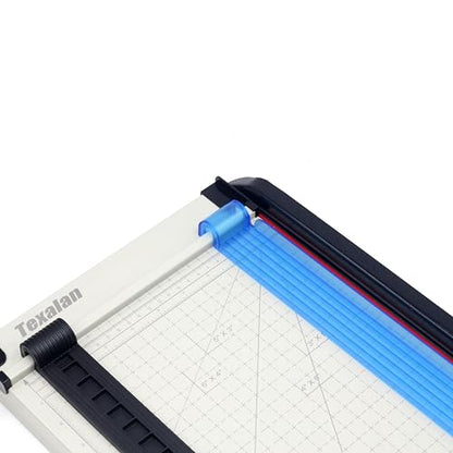 Inch Scale Cutting Plate 12" Paper Cutter – Solid Metal Base, Sharp Blade for Trimming Photos, Cards, Labels – 12-Sheet Capacity – Ideal for Office, School, Home Use (White) - color: White Inch Scale