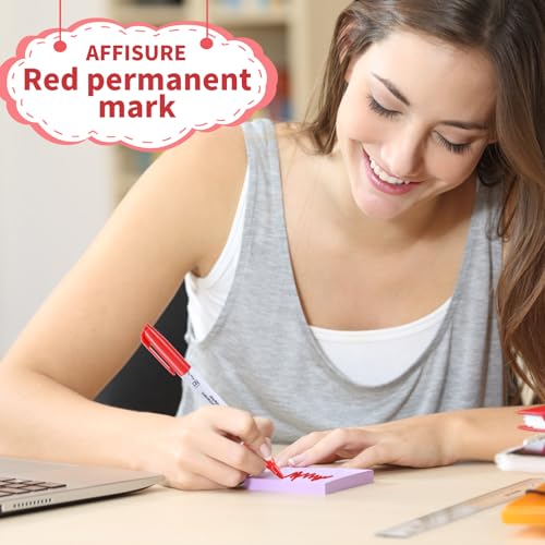 Red Permanent Markers Bulk, 75 Count, Quick Drying and Fade Resistant, Fine Point Marker works on Paper, Plastic, Metal, Wood, Perfect for Classroom, Home, Office - size: 1 Count (Pack of 75)