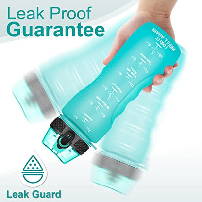 24 OZ Motivational Kids Water Bottle With Time Marker,Straw Lid,Leak Proof, Tritan BPA Free Sports Water Bottle Green(1 Lid) - color: Green